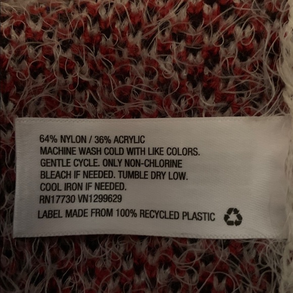 Knox Rose Boho Eyelash Open Cardigan Women’s Size Large Floral Geometric Red New - Picture 7 of 7